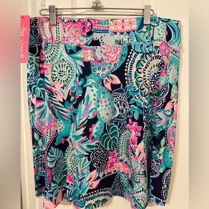 NWT Lilly Pulitzer Brenna Skirt Lookin Sharp Multi Women’s Size Large. Stretch.